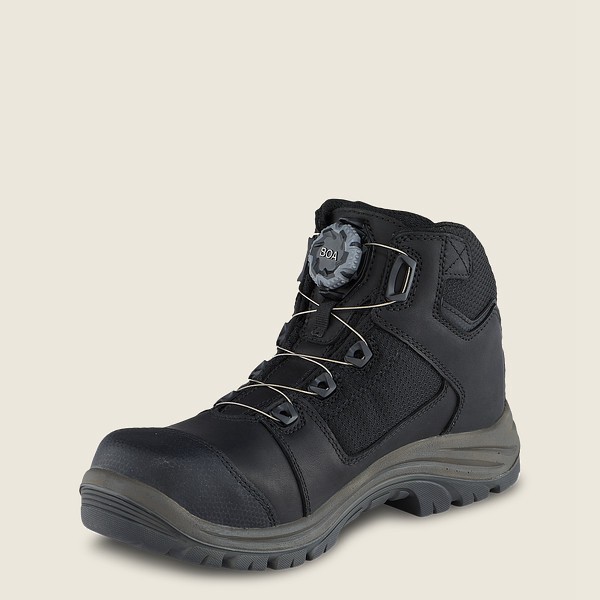 Red Wing Hiking Boots Trades - 5-inch Waterproof Safety Toe - Black/Grey - Mens MJZ267058